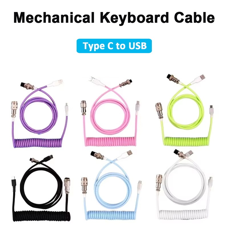 Gaming Keyboard Type C - كابل لوحة مفاتيح ميكانيكية ملفوف، كابل