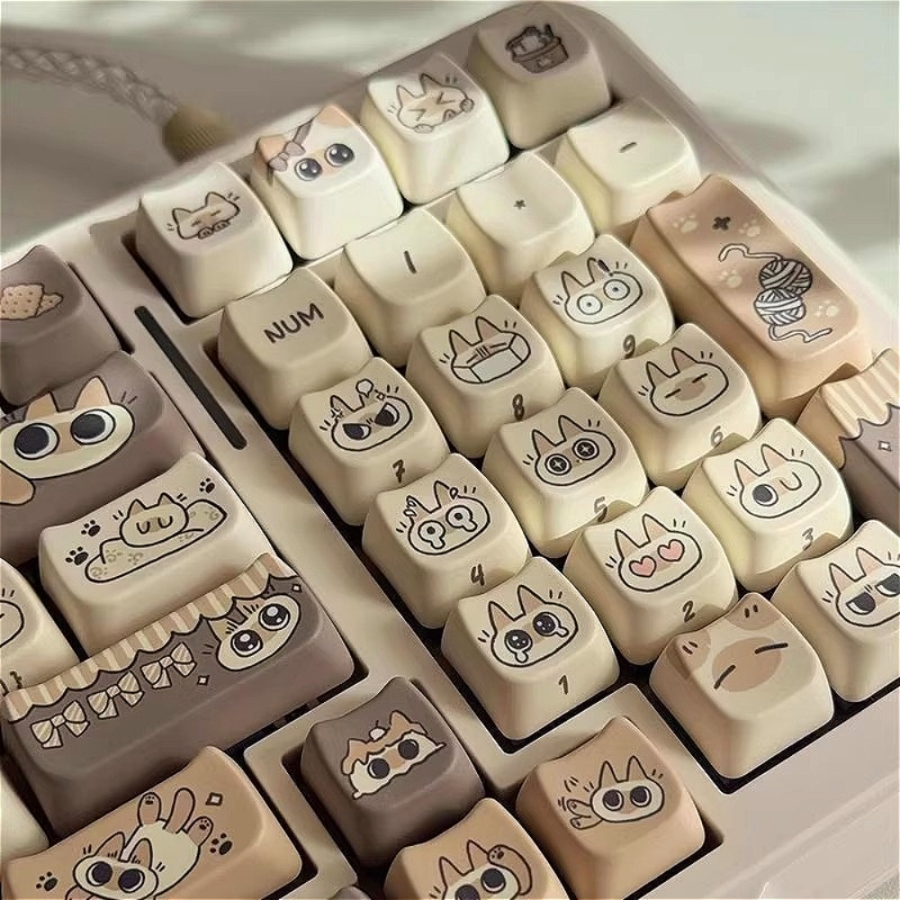Gaming Keyboard Tkl - لطيف القط Keycap MAO الملف الشخصي