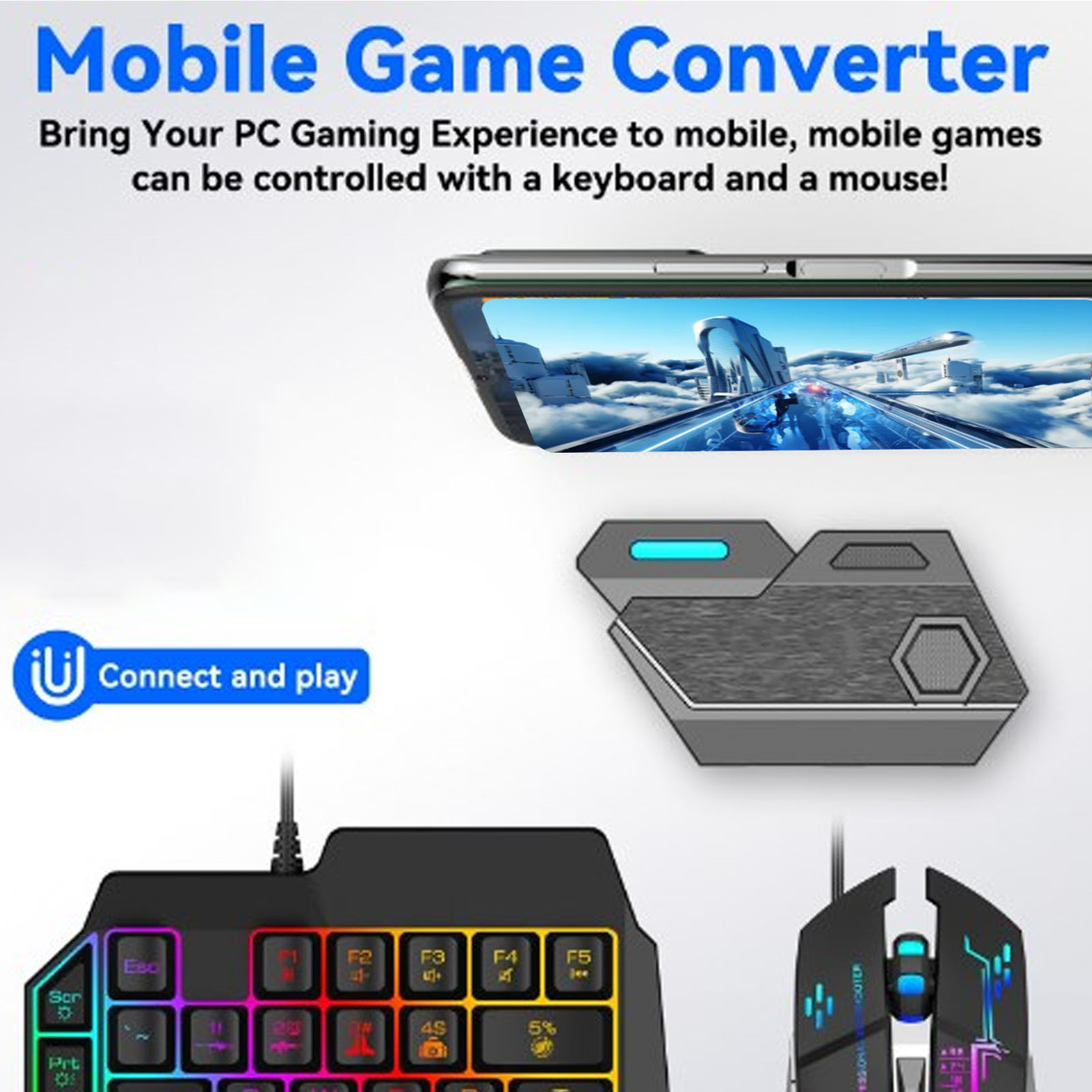 Gaming Keyboard Bluetooth - مجموعة ألعاب الهاتف المحمول كومبو توصيل