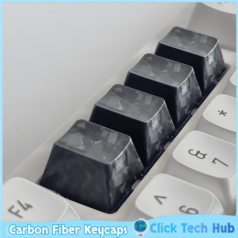 Keyboard Gaming Black - أغطية مفاتيح من ألياف الكربون السوداء،