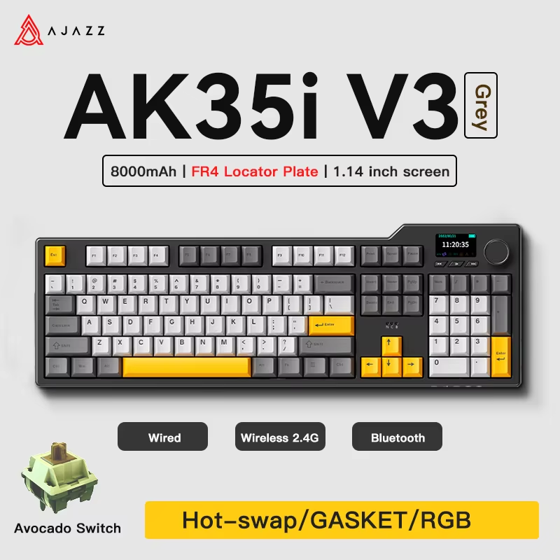 لوحة مفاتيح ألعاب Ajazz AK35I  - مراجعة Gaming Keyboard Tkl وسعره