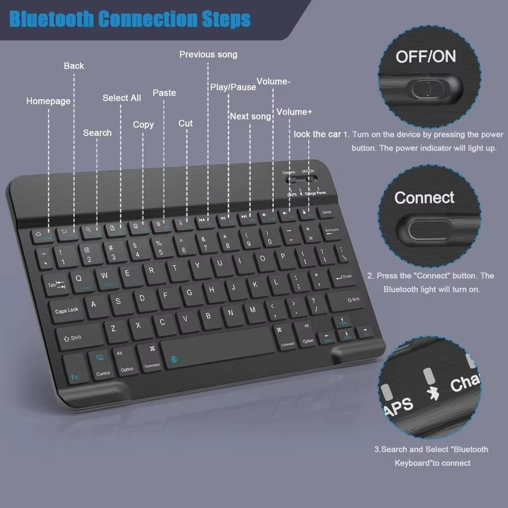 لوحة مفاتيح بلوتوث 5.0 لاسلكية - مراجعة Gaming Keyboard Bluetooth وسعره
