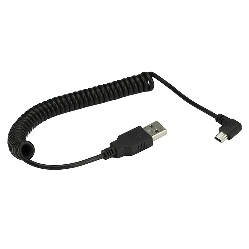 USB صغير 5Pin 90 درجة اليسار أ - مراجعة Coiled Usb Cable وسعره