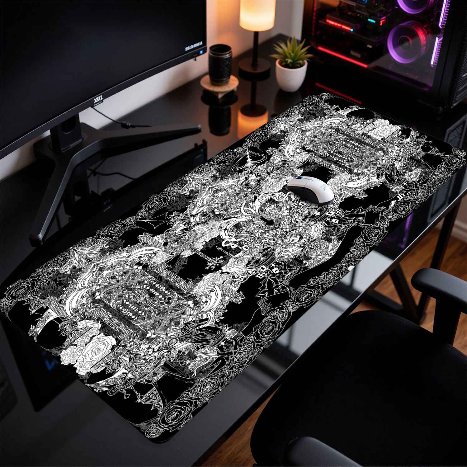 لوحة ماوس بتصميم مبنى قوطي من  - مراجعة Gaming Keyboard And Mouse Pad وسعره