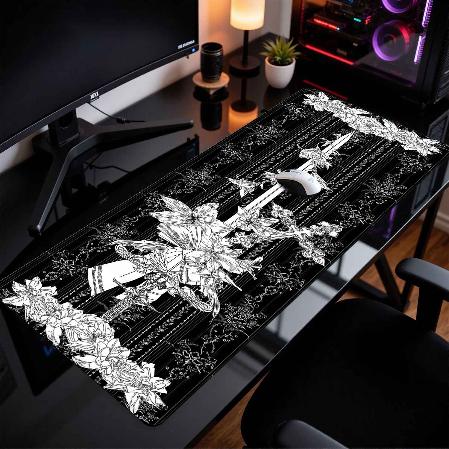 لوحة ماوس بتصميم مبنى قوطي من  - مراجعة Gaming Keyboard And Mouse Pad وسعره