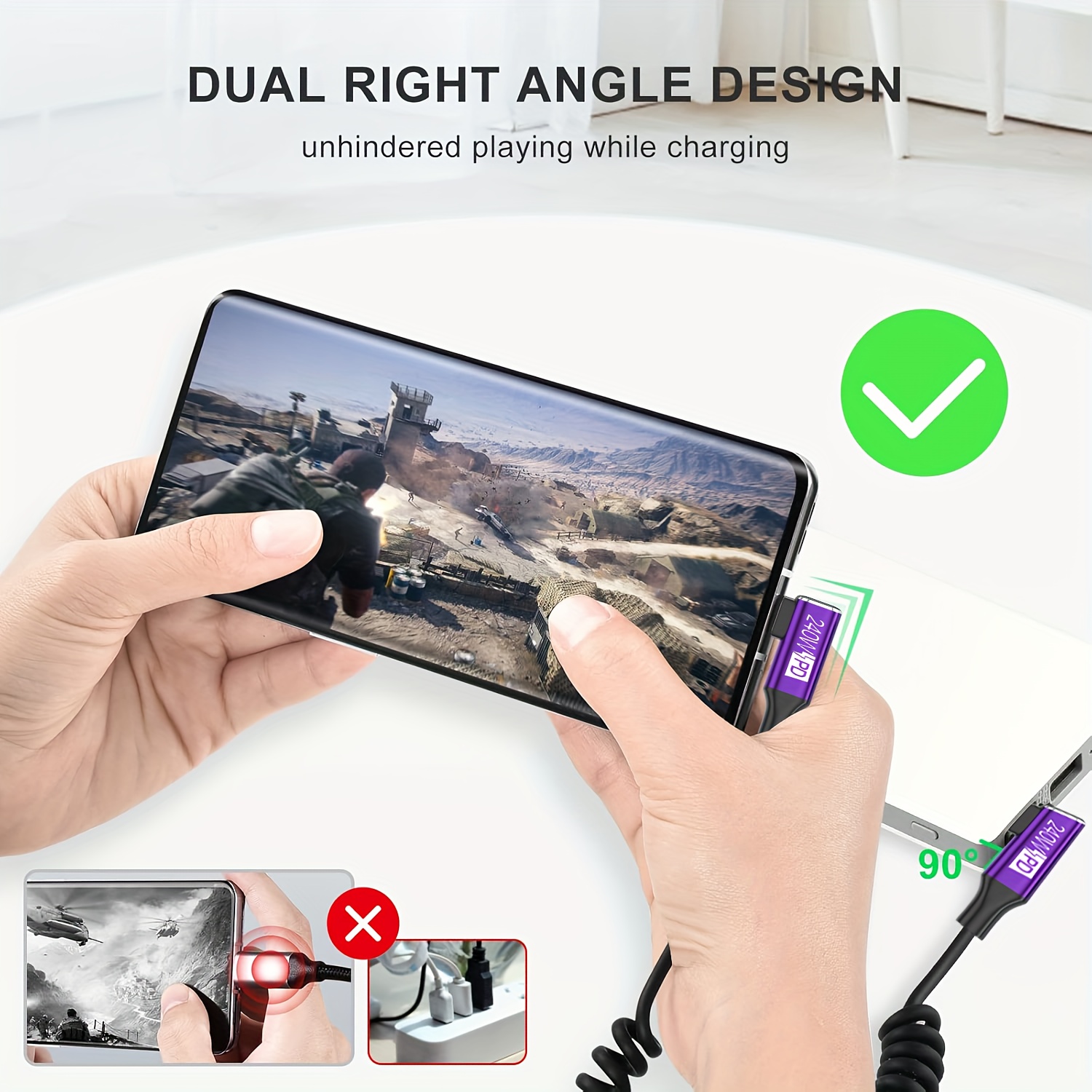 كابل USB-C إلى USB-C ملفوف مع  - مراجعة Coiled Usb Cable وسعره
