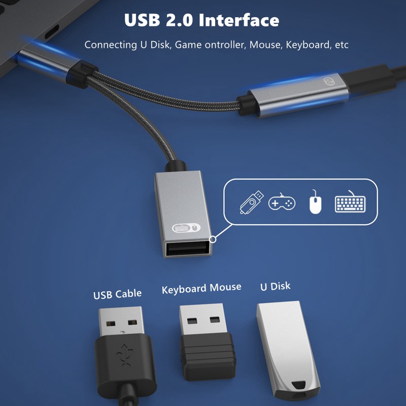الصوت 1 إلى 2 نوع-C إلى USB OT - مراجعة Gaming Keyboard Type C وسعره